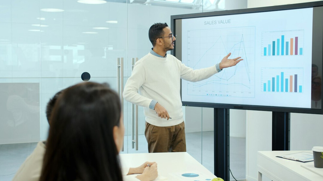 researcher presenting data